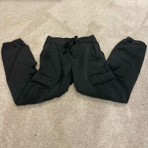 Black drawstring cargo pants